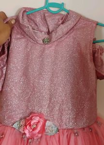Sparkly Pink Party gown with Tulle Skirt