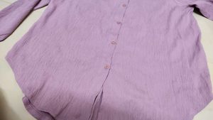Chic Lavender Textured Button-Up Shirt