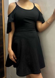 Chic Black Cold Shoulder Dress