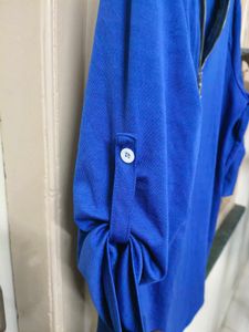 Stylish Blue Tunic with Zipper Detail