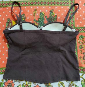 Dark Brown Crochet style top