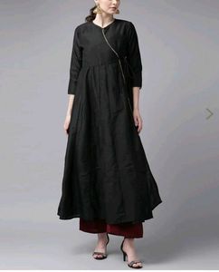 Elegant Black Angrakha Kurta
