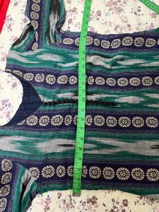 Green &amp; Blue Ikat Print Kurta