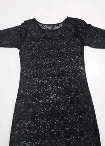 stylish korean mesh knee length dress