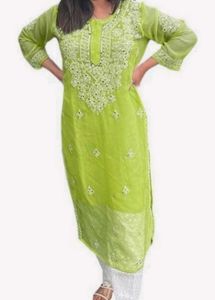 Beautiful Green Chikankari Kurta