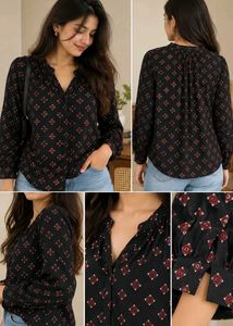 H&amp;M Printed Long Sleeve Top