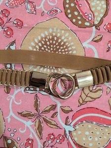 Vintage Tan Elastic Belt
