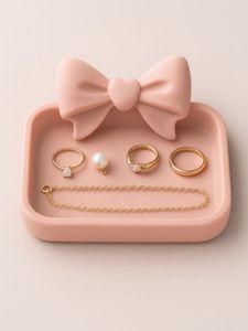 Cute Pink Bow Jewelry Organizer Tray