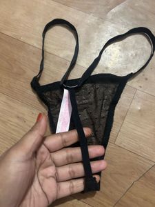 Black Lace Thong Panty