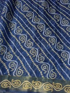 Beautiful Blue Bandhani Saree