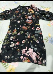 Blue flower print dress