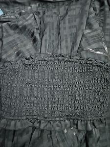 Smocked Tube Top With Drop Shoulder Sleeves Shirt