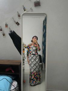 Colorful Floral Print Maxi Dress
