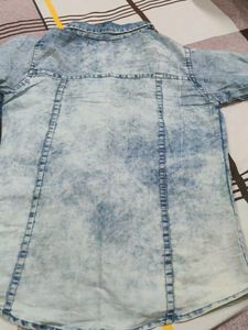 women's Acid Wash Denim Shirt