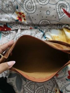 Brown Croc Embossed Shoulder Bag