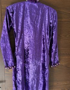 Purple Velvet Kurta