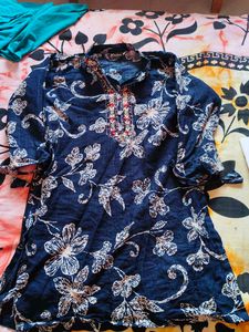 Blue Floral Kurti