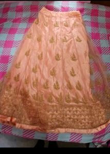 Peach &amp; Gold Party Dress