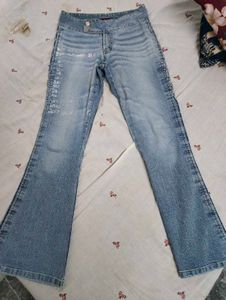 Vintage Flare Jeans with Unique Print