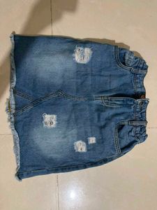 Stylish Ripped Denim Skirt