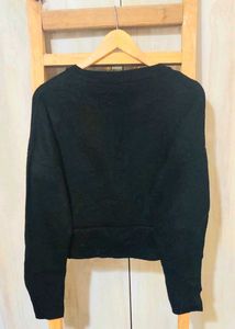 Black Floral Embroidered Sweater size-38