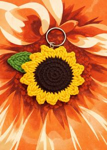 Crochet Sunflower Keychain