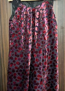 Velvet Dot Print Sleeveless Dress