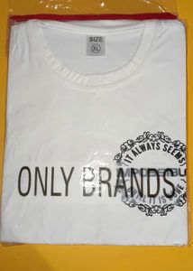 Men's White Graphic T-Shirt (XL)