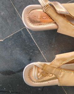 Elegant Gold Wedge Sandals