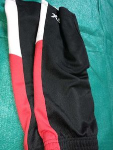 Black Athletic Shorts with Red & White Stripes