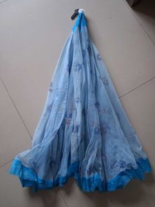 baby Mosquito Net with Blue Floral Print