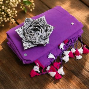 ✨ Royal Orchid Mul Cotton Saree