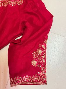Embroidered Red Kurta set