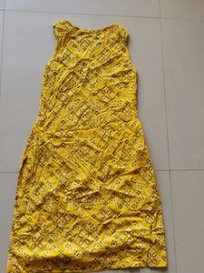 Vibrant Yellow Bandhani Print Kurta