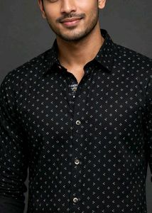 Stylish Men's Black Printed Shirt