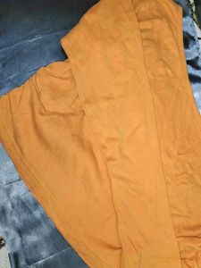 Orange Long Sleeve one Shoulder Crop Top