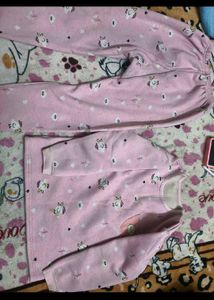 Cute Pink Bunny fleece set for 6-8 years kids
