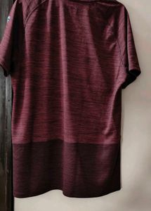 Men's Maroon Melange Sports T-Shirt