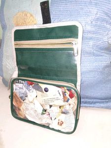 Green & Clear Pouch with Zippers