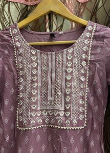 Purple Printed long Kurta ⭐️