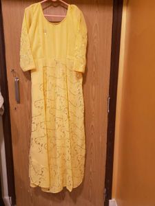 Elegant Yellow Ethnic Gown