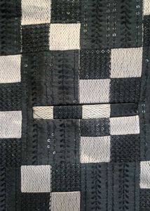 Men's Black &amp; Silver Nehru jacket