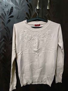 Elegant Embellished Knit Top