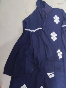 Stylish Navy cordset with White Embellishments pan