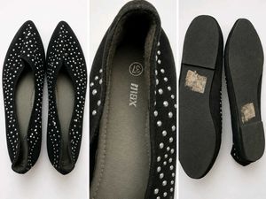 Black Studded Ballet Flats – Size 37