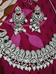 Elegant Oxidized Silver Necklace Set