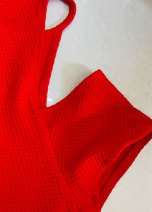 Vibrant Red Textured Cami Top