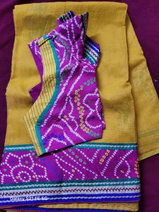 Chanderi Style Saree Nice Colour Combination