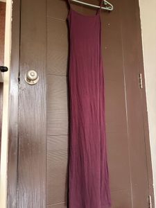 Maroon Spaghetti Strap Maxi Dress