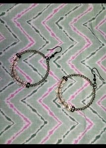 Combo Of Koovs Choker And Pink Hoop Earrings